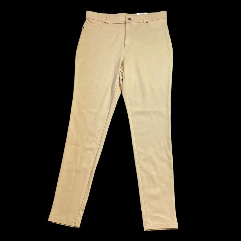 style co ponte mid‎ rise comfort waist pants Sz 12 icy coffee